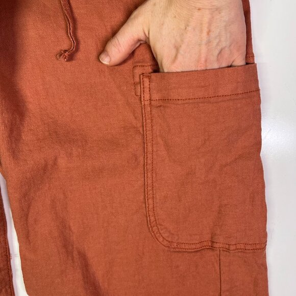 American Eagle Size 12 Dream Drape Baggy Wide Leg Pants Terra Cotta Orange - Picture 9 of 13
